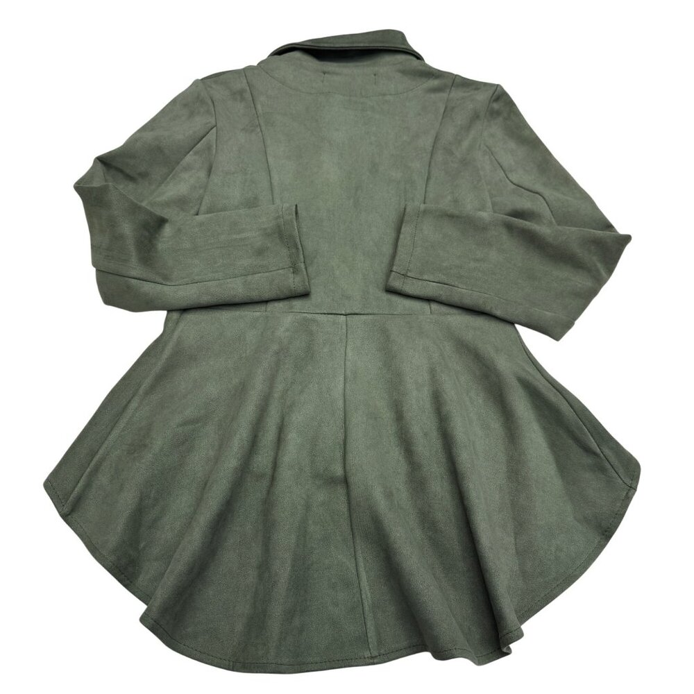 The Porter Collective Women's Faux Suede Zip Green Jacket, Size S - Picture 2 of 8